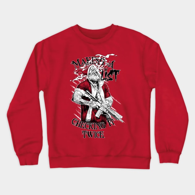 Naughty List Red Crewneck Sweatshirt by BAHMcreations